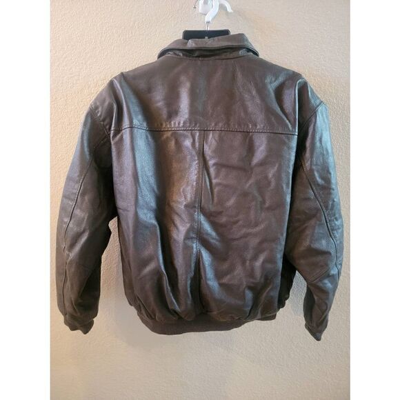 Snap-On Men's Leather Bomber Full Zip Jacket Brown Size L - Picture 1 of 6